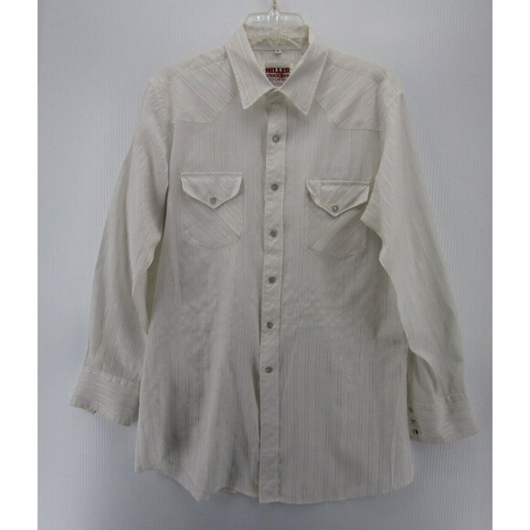 VINTAGE Miller Stockman Shirt Large Western Pearl Snap Rockabilly - Picture 1 of 10